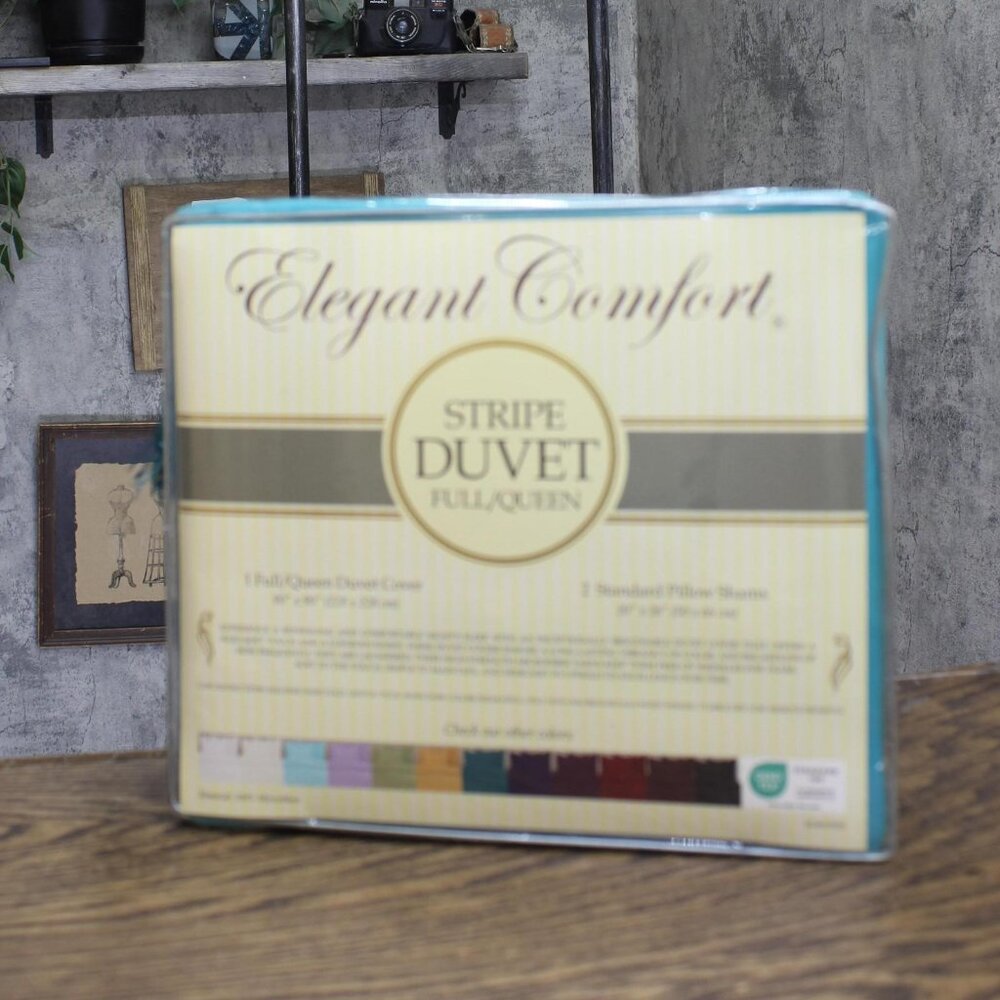 NWT Elegant Comfort 3-Pc Duvet Cover Set Aqua Blue Green Full / Queen - Picture 3 of 3
